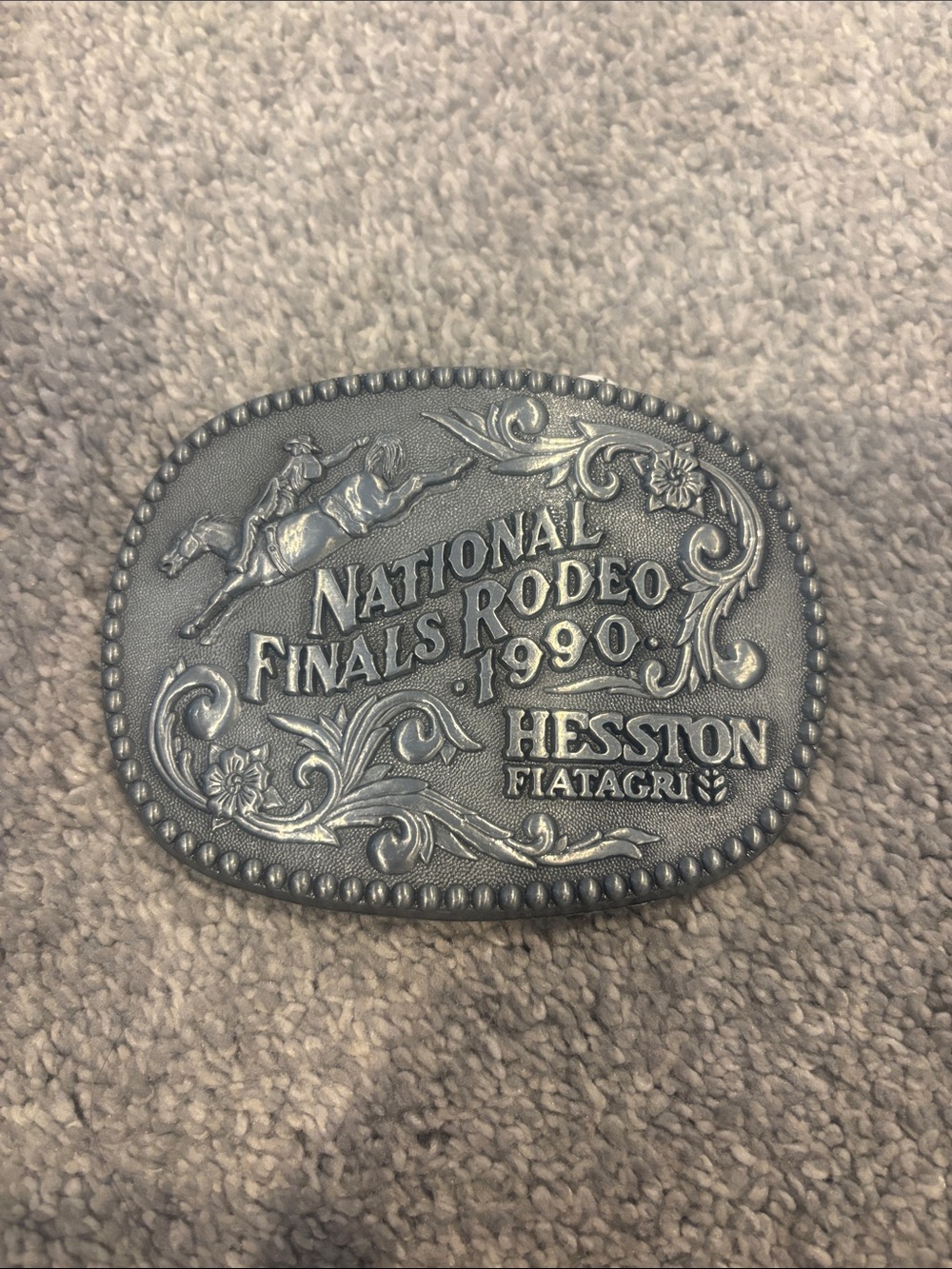 Vintage Hesston National Finals Rodeo belt buckle.